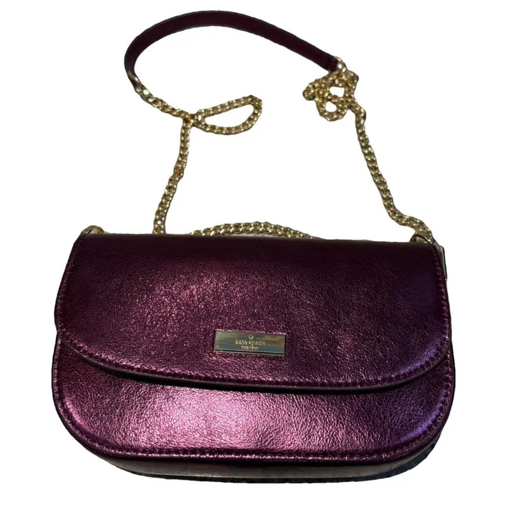 Kate Spade Metallic Dark Raspberry Crossbody Bag-NWT